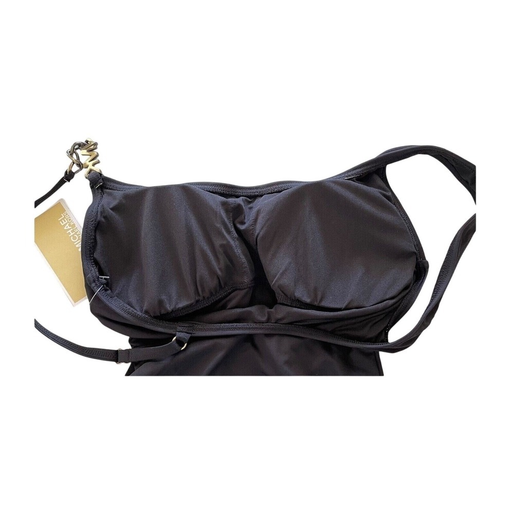 MICHAEL Michael Kors Logo Chain Black One Piece Swimsuit Size 10 Padded $122 NWT - Picture 4 of 4